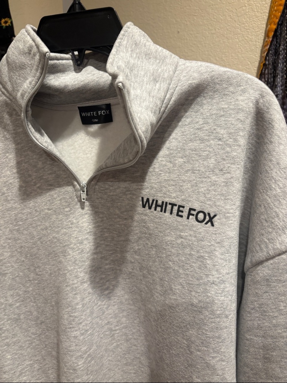 Wildfox Light Grey Marle Half-Zip Sweatshirt - Picture 4 of 13
